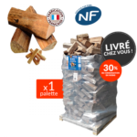 Bûche 25cm WOODSTOCK qualité premium – 4 Palettes + 32 sacs bois d’allumage offerts